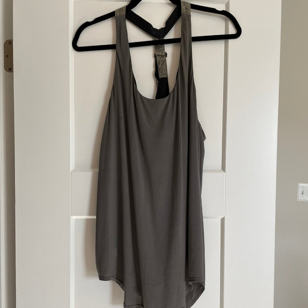 RAG & BONE Leather Trim High Low Tank Top